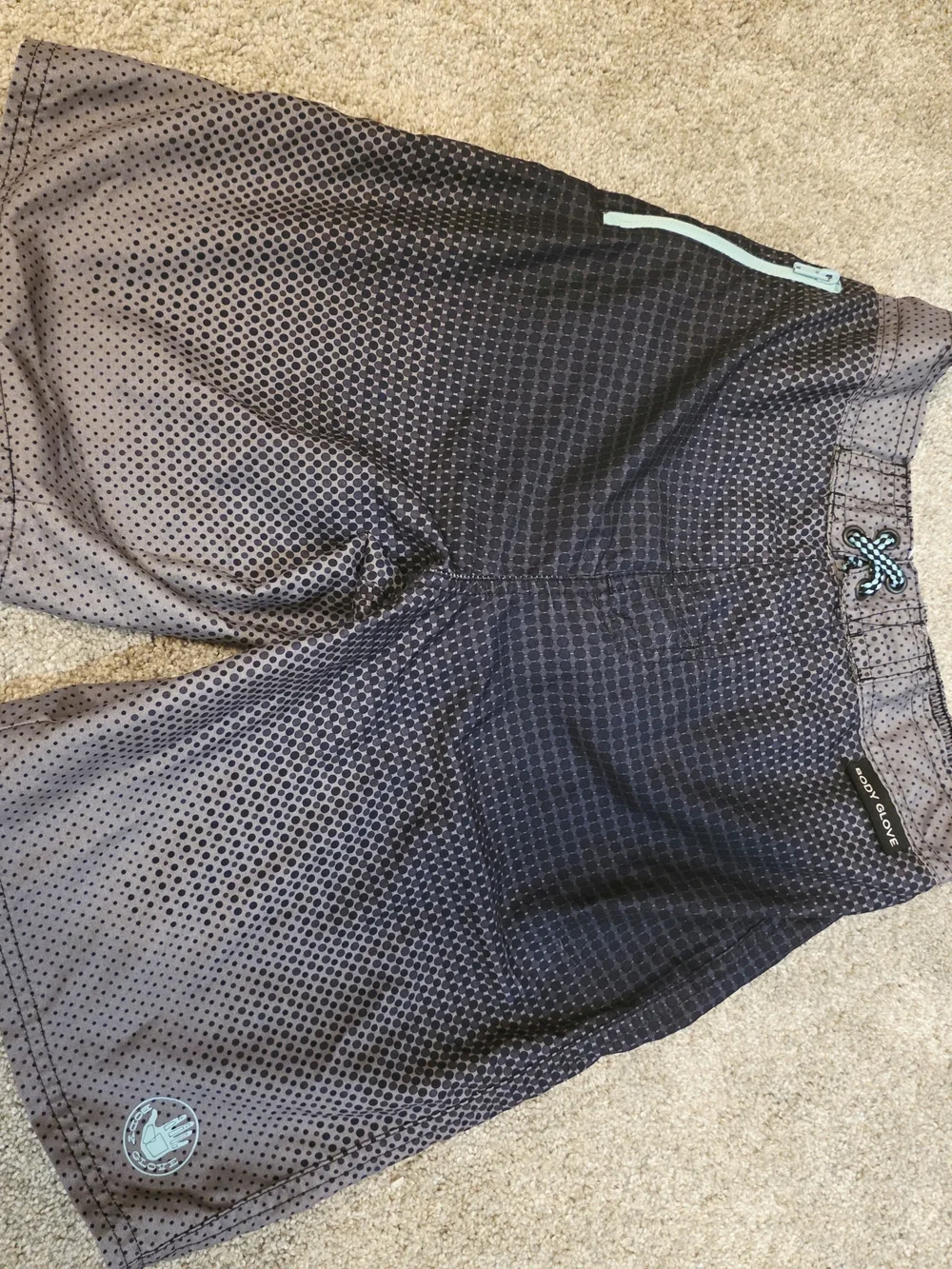 Body Glove Black and Aqua Athletic Swim Shorts Boys 10/12